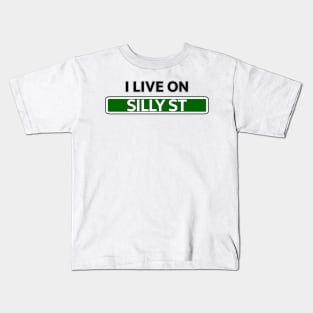 I live on Silly St Kids T-Shirt